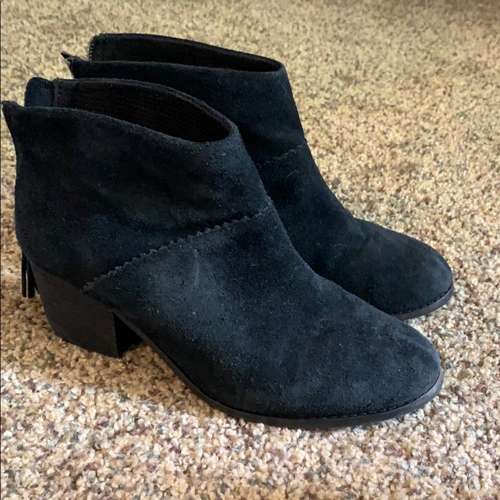 Black suede booties